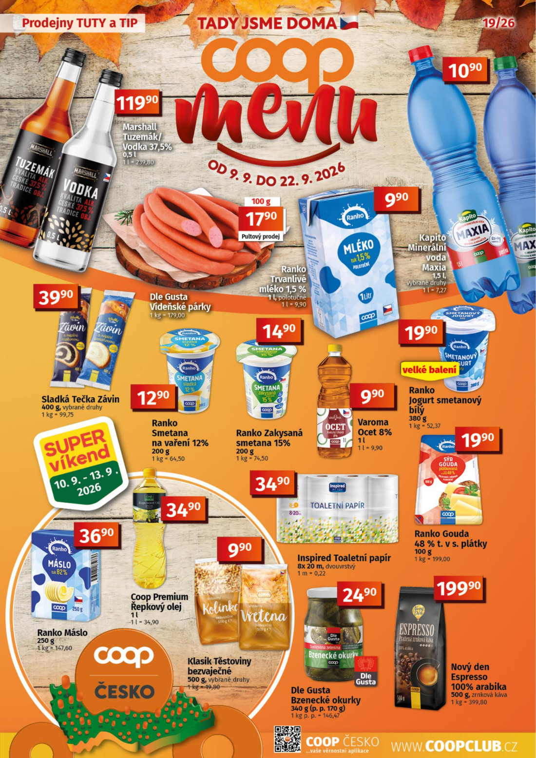 Náhled letáku Menu