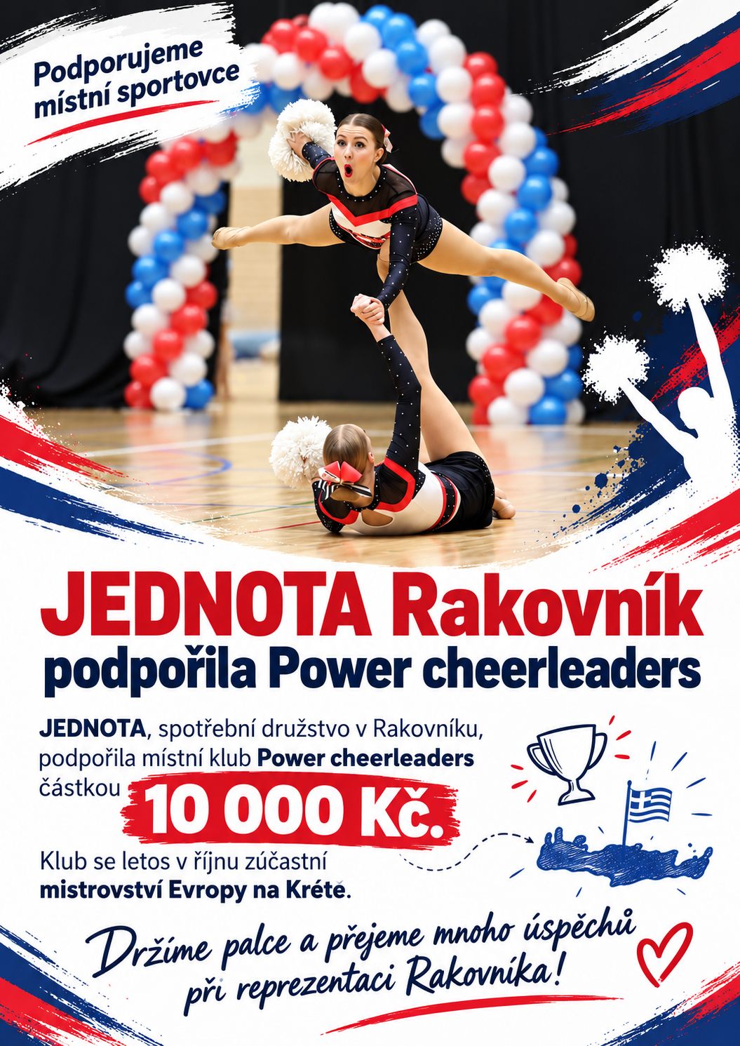 JEDNOTA Rakovník podpořila místní cheerleadingový klub